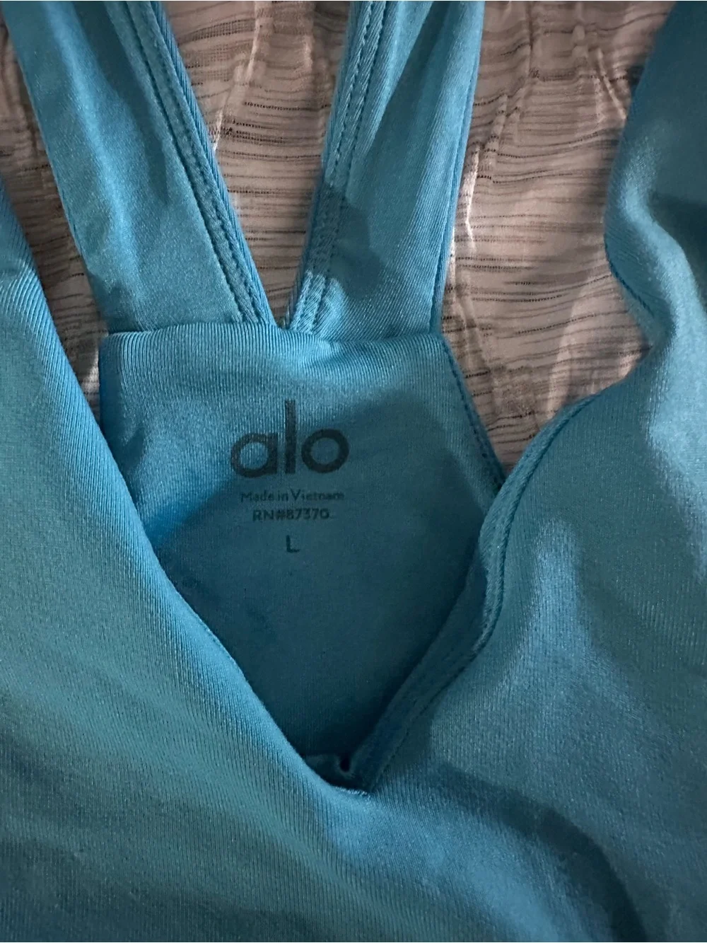 ALO Yoga Teal Blue Racerback Sports Bra Crop Top